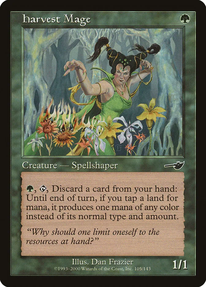 2000 Nemesis Harvest Mage common #105 unlisted card image