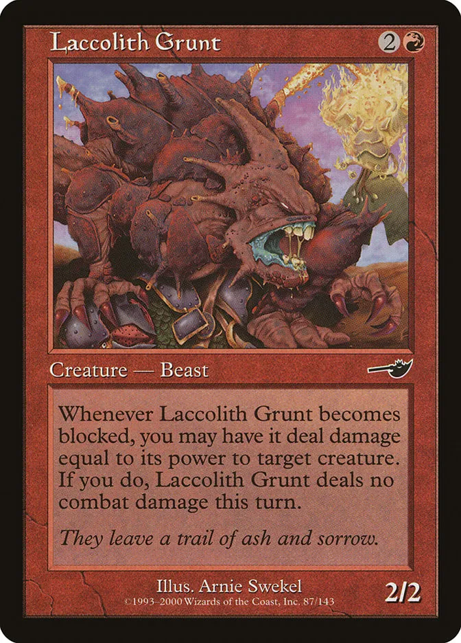 2000 Nemesis Laccolith Grunt common #87 unlisted card image