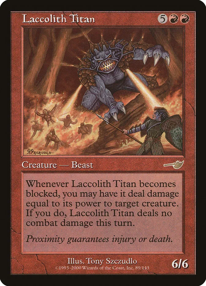2000 Nemesis Laccolith Titan rare #89 unlisted card image