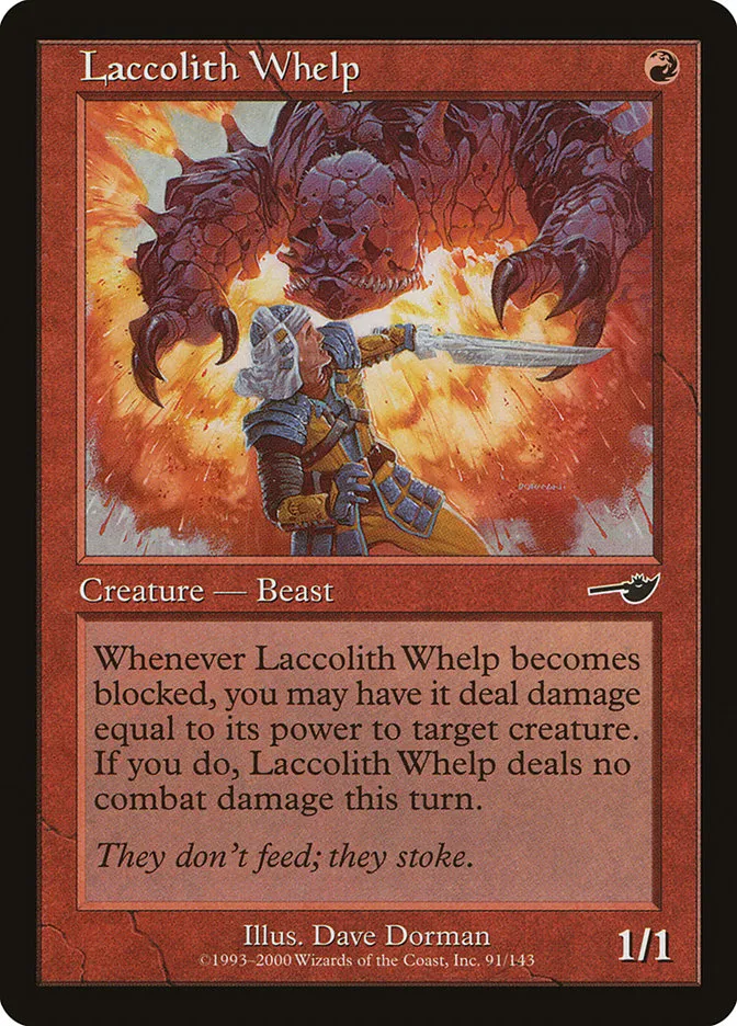 2000 Nemesis Laccolith Whelp common #91 unlisted card image