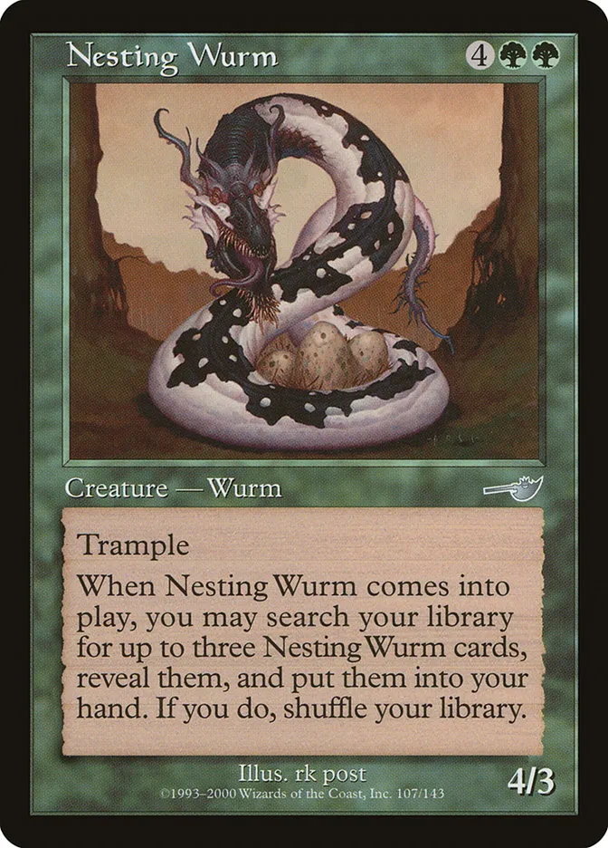 2000 Nemesis Nesting Wurm uncommon #107 unlisted card image