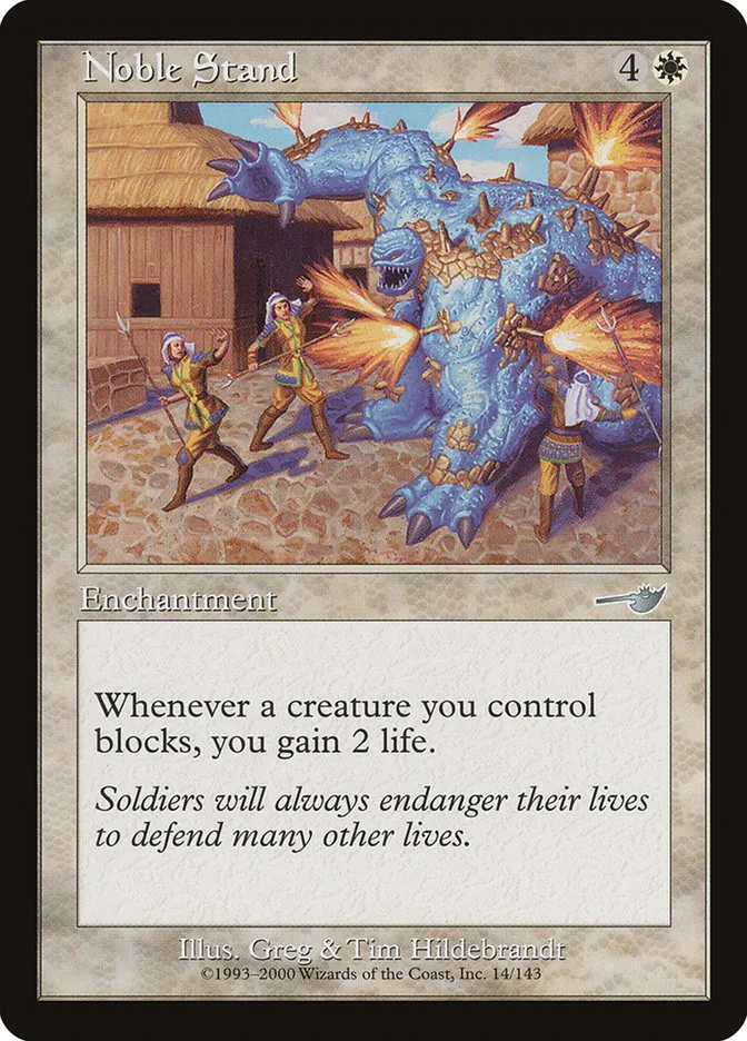 2000 Nemesis Noble Stand uncommon #14 unlisted card image