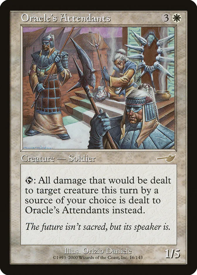 2000 Nemesis Oracle's Attendants rare #16 unlisted card image
