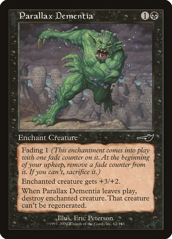 2000 Nemesis Parallax Dementia common #62 unlisted card image