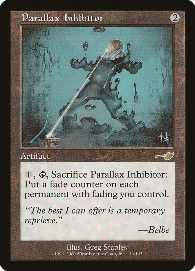 2000 Nemesis Parallax Inhibitor rare #134 unlisted card image