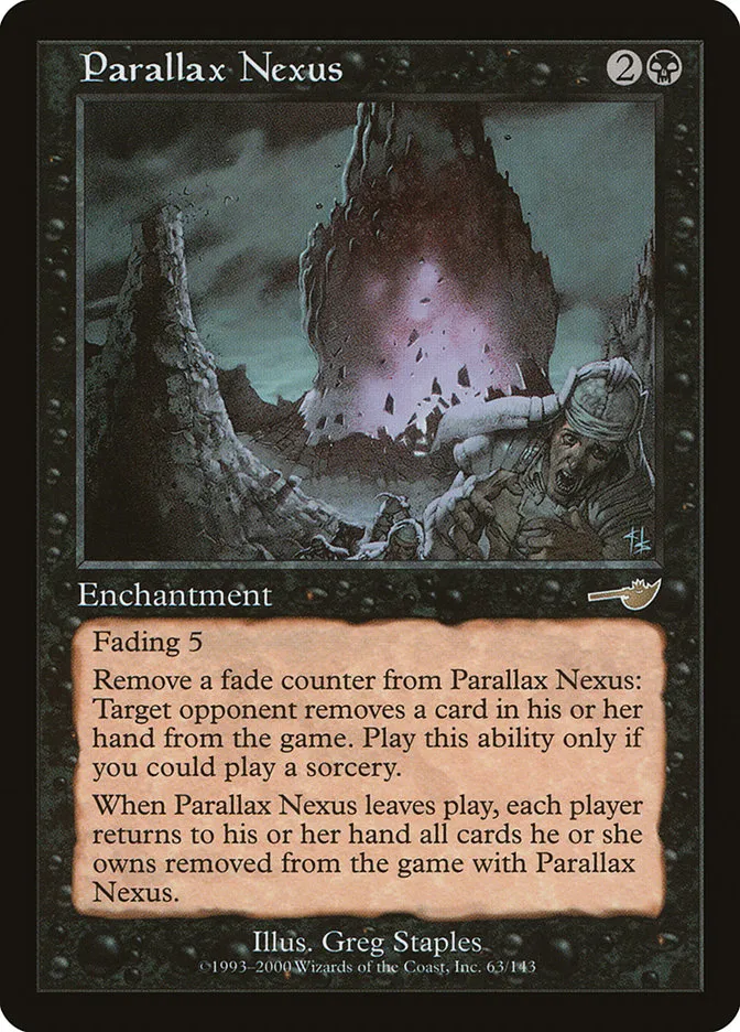 2000 Nemesis Parallax Nexus rare #63 unlisted card image