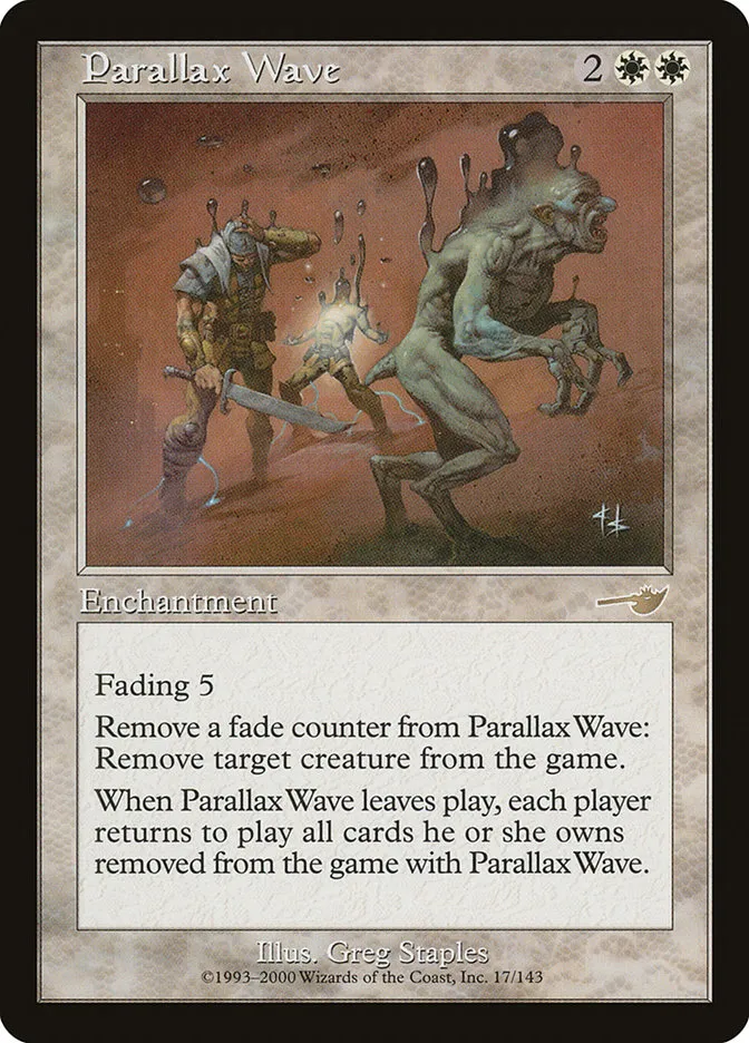 2000 Nemesis Parallax Wave rare #17 unlisted card image