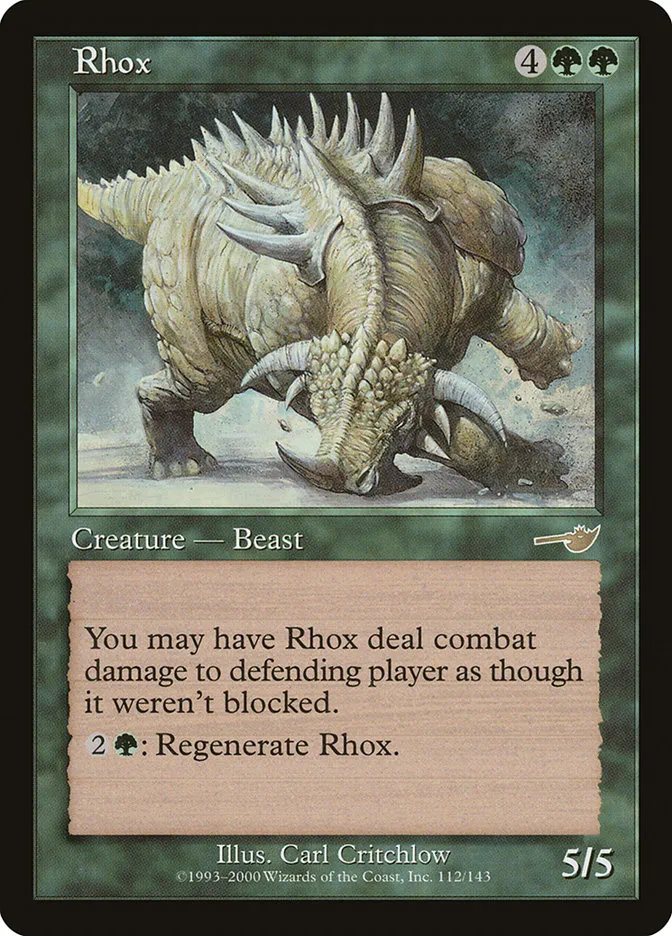 2000 Nemesis Rhox rare #112 unlisted card image