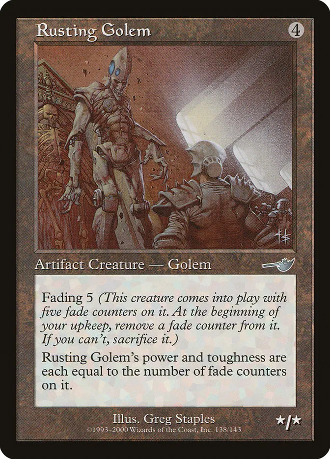 2000 Nemesis Rusting Golem uncommon #138 unlisted card image