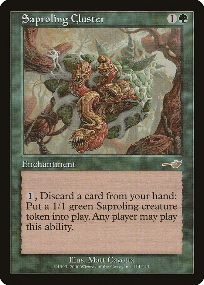 2000 Nemesis Saproling Cluster rare #114 unlisted card image
