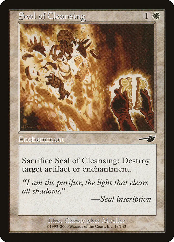 2000 Nemesis Seal of Cleansing common #18 unlisted card image