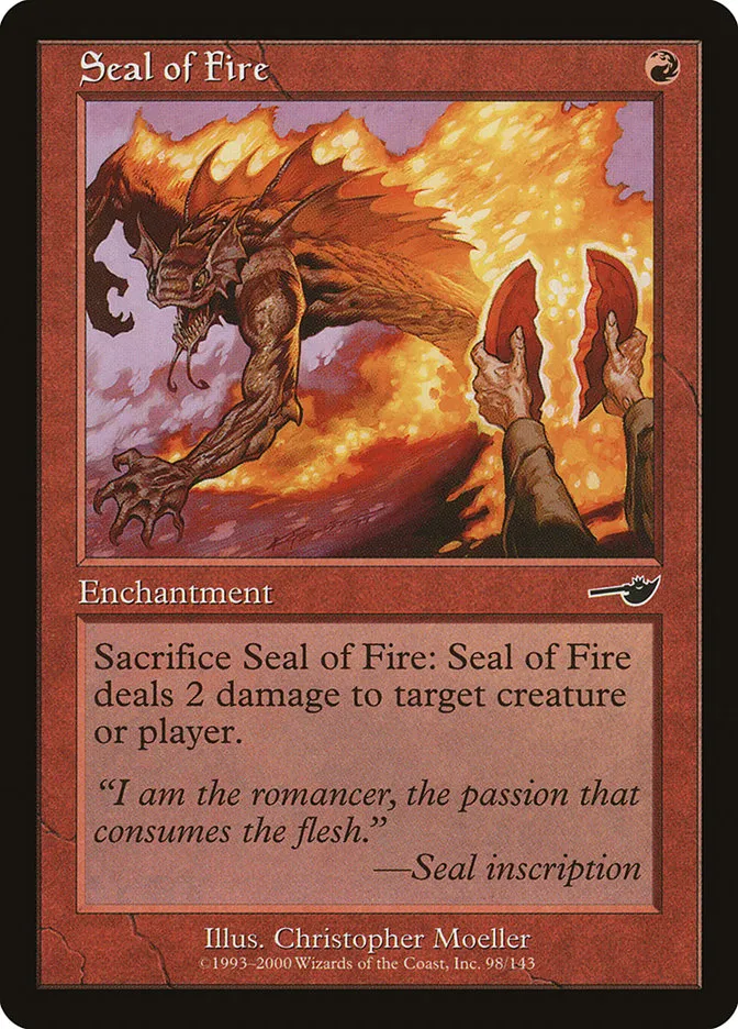 2000 Nemesis Seal of Fire common #98 unlisted card image