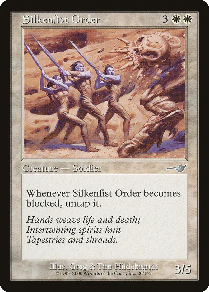 2000 Nemesis Silkenfist Order uncommon #20 unlisted card image