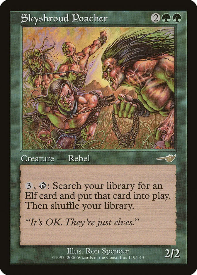 2000 Nemesis Skyshroud Poacher rare #119 unlisted card image