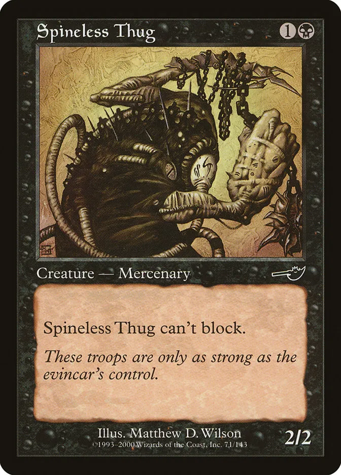 2000 Nemesis Spineless Thug common #71 unlisted card image