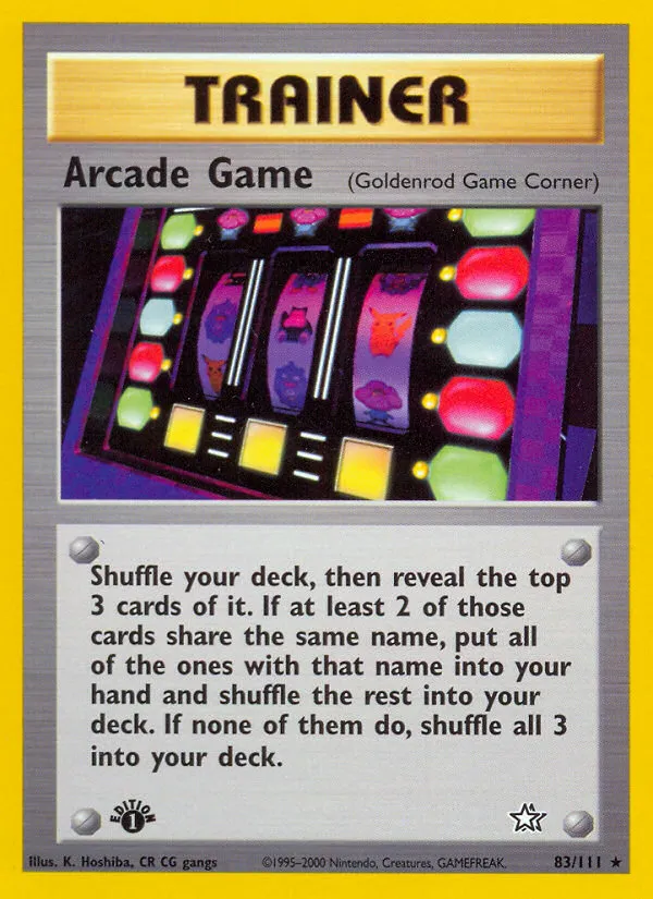 2000 Neo Genesis Arcade Game Rare #083/111 Rare card image