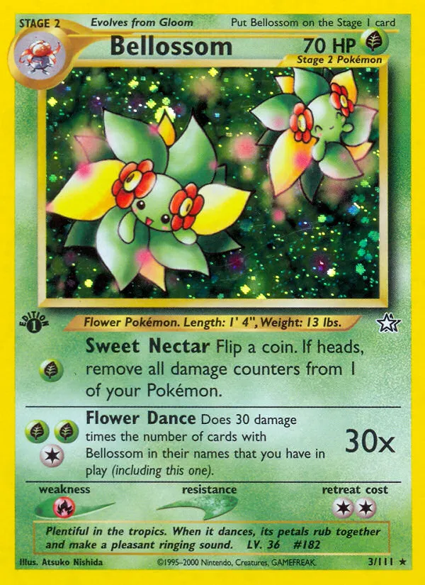 2000 Neo Genesis Bellossom #003/111 Rare Holo card image