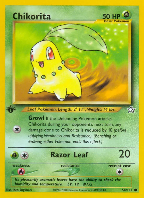 2000 Neo Genesis Chikorita #054/111 Common card image