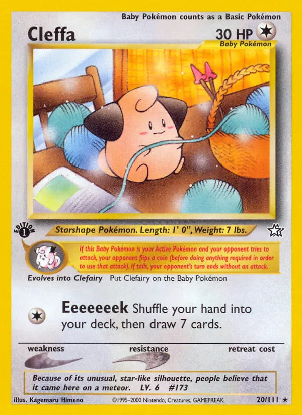 2000 Neo Genesis Cleffa Rare #020/111 Rare card image