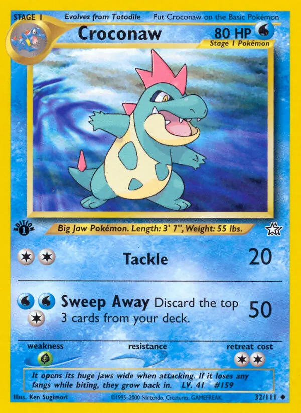 2000 Neo Genesis Croconaw #032/111 Uncommon card image