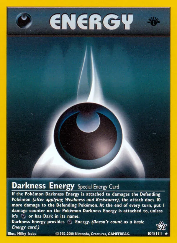 2000 Neo Genesis Darkness Energy #104/111 Rare card image