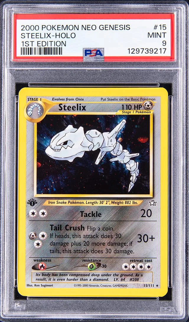 2000 Neo Genesis Edition Holofoil Steelix #1st card image