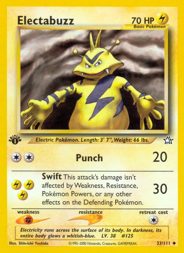 2000 Neo Genesis Electabuzz Uncommon #033/111 Uncommon card image