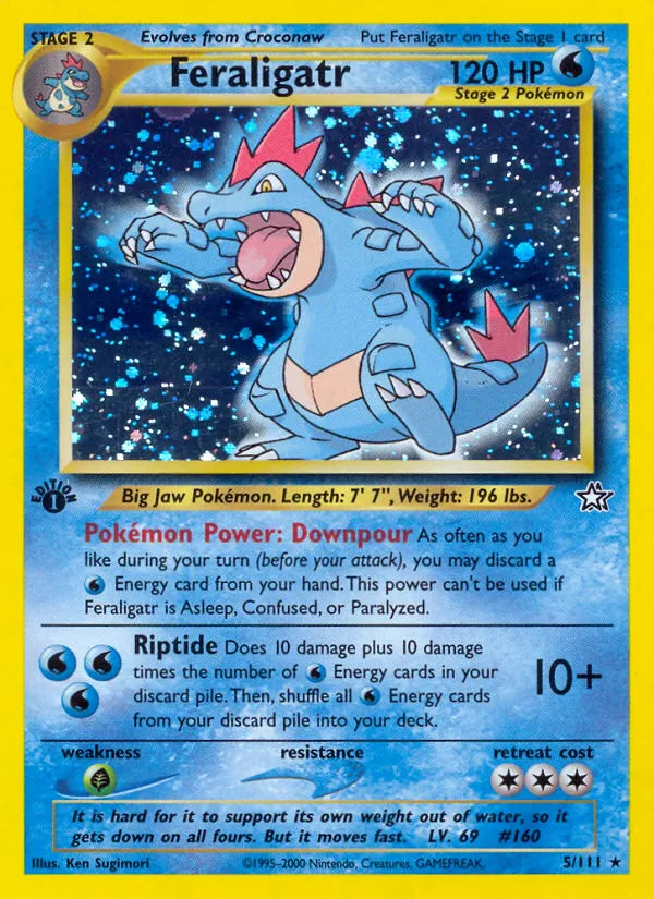 2000 Neo Genesis Feraligatr #005/111 Rare Holo card image