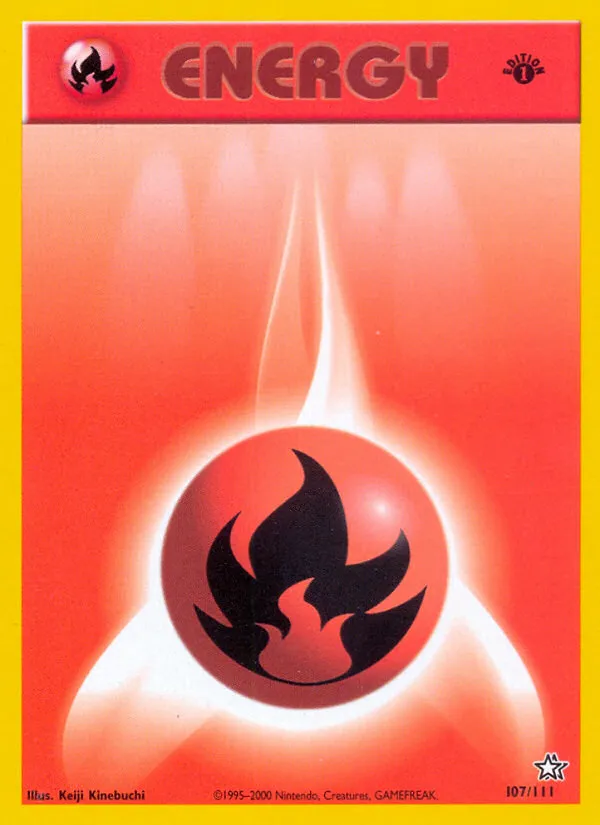 2000 Neo Genesis Fire Energy Common #107/111 Common card image