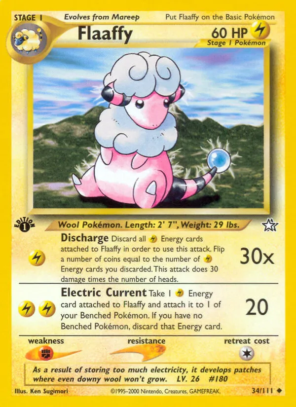 2000 Neo Genesis Flaaffy Uncommon #034/111 Uncommon card image