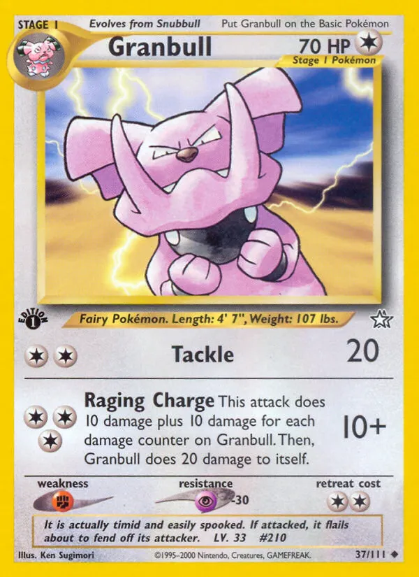 2000 Neo Genesis Granbull Uncommon #037/111 Uncommon card image