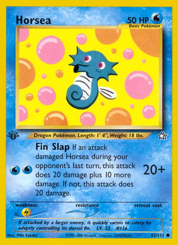 2000 Neo Genesis Horsea Common #062/111 Common card image