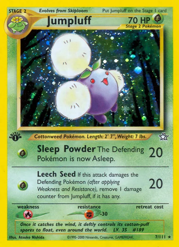 2000 Neo Genesis Jumpluff #007/111 Rare Holo card image