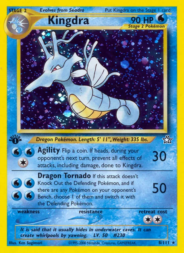 2000 Neo Genesis Kingdra #008/111 Rare Holo card image