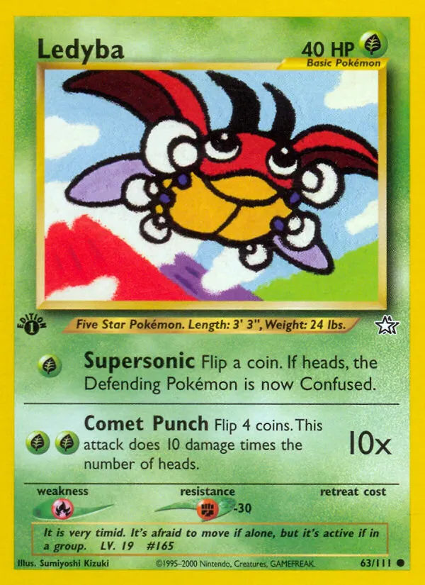 2000 Neo Genesis Ledyba Common #063/111 Common card image