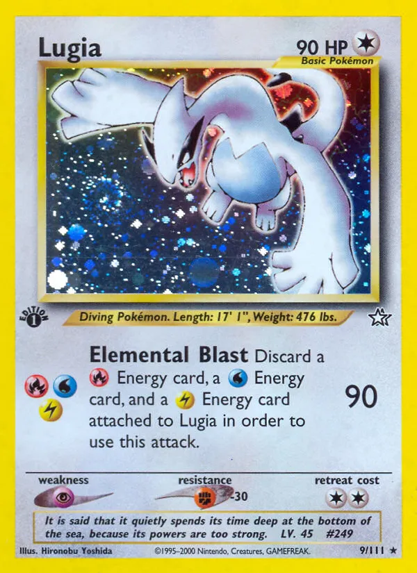 2000 Neo Genesis Lugia #009/111 Rare Holo card image