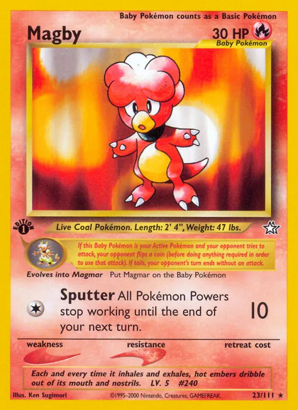 2000 Neo Genesis Magby #023/111 Rare card image