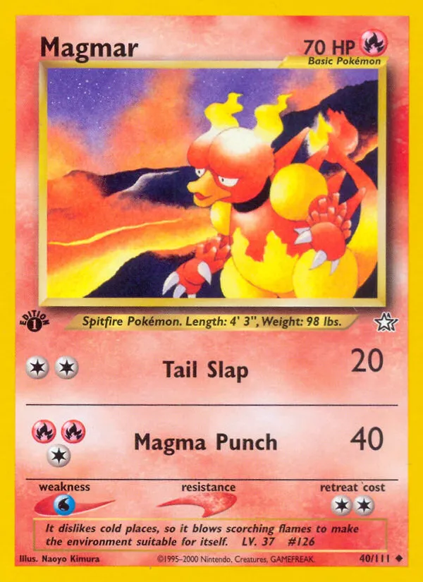 2000 Neo Genesis Magmar Uncommon #040/111 Uncommon card image