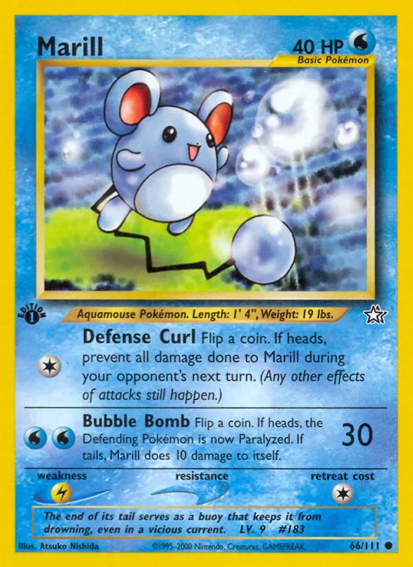 2000 Neo Genesis Marill Common #066/111 Common card image
