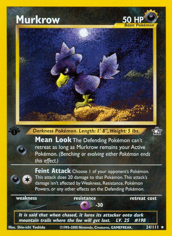 2000 Neo Genesis Murkrow #024/111 Rare card image