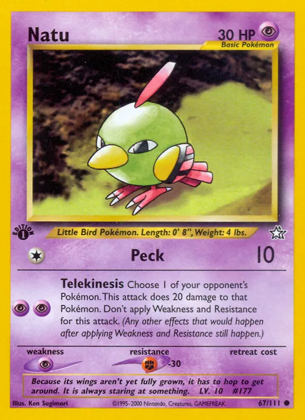 2000 Neo Genesis Natu #067/111 Common card image