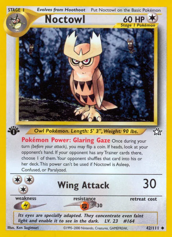 2000 Neo Genesis Noctowl Uncommon #042/111 Uncommon card image