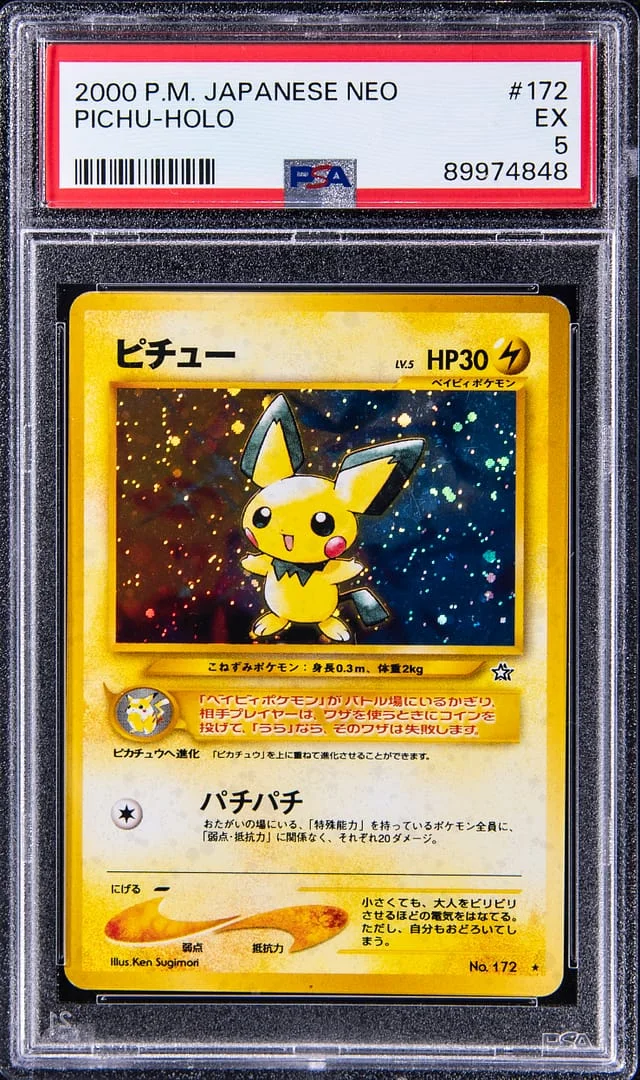 2000 Neo Genesis Pichu Holographic Rare #172 card image