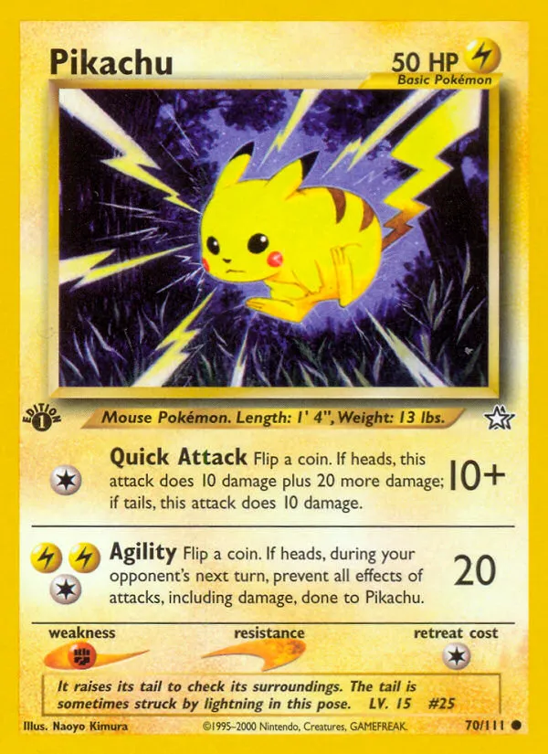 2000 Neo Genesis Pikachu Common #070/111 Common card image