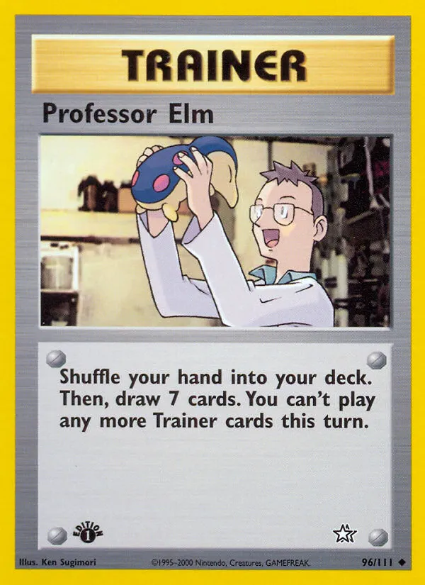 2000 Neo Genesis Professor Elm Uncommon #096/111 Uncommon card image