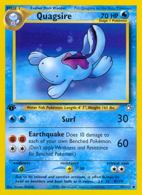 2000 Neo Genesis Quagsire Uncommon #045/111 Uncommon card image
