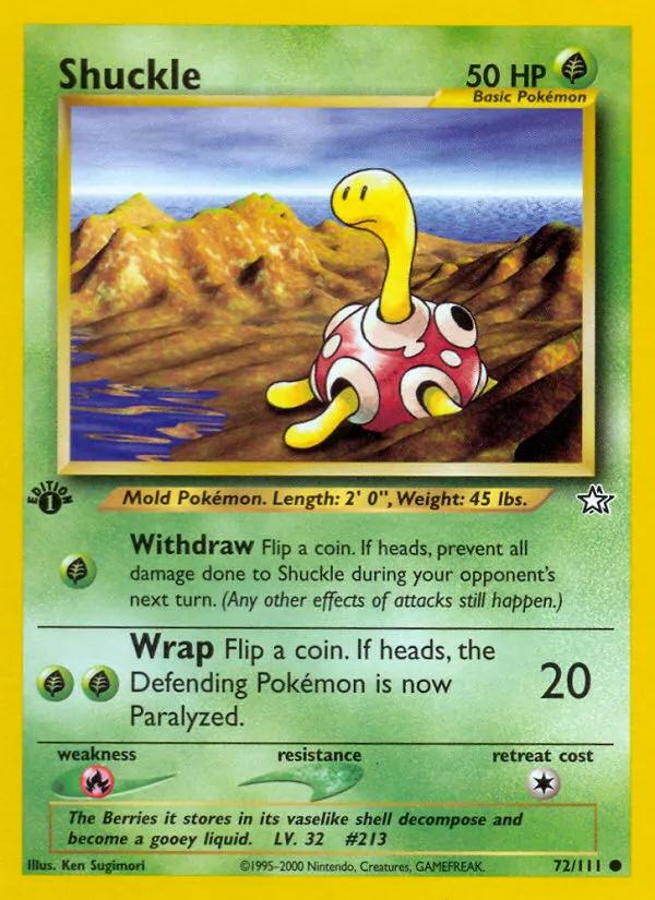 2000 Neo Genesis Shuckle Common #072/111 Common card image