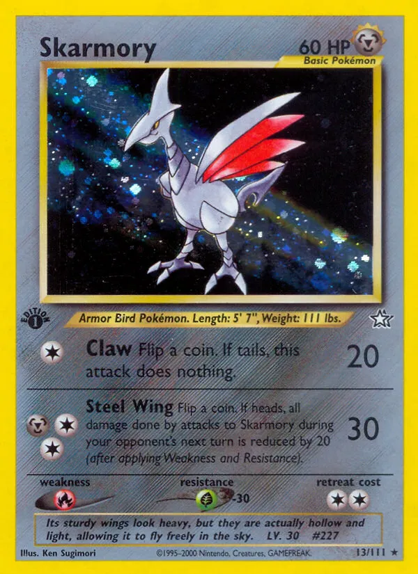 2000 Neo Genesis Skarmory #013/111 Rare Holo card image