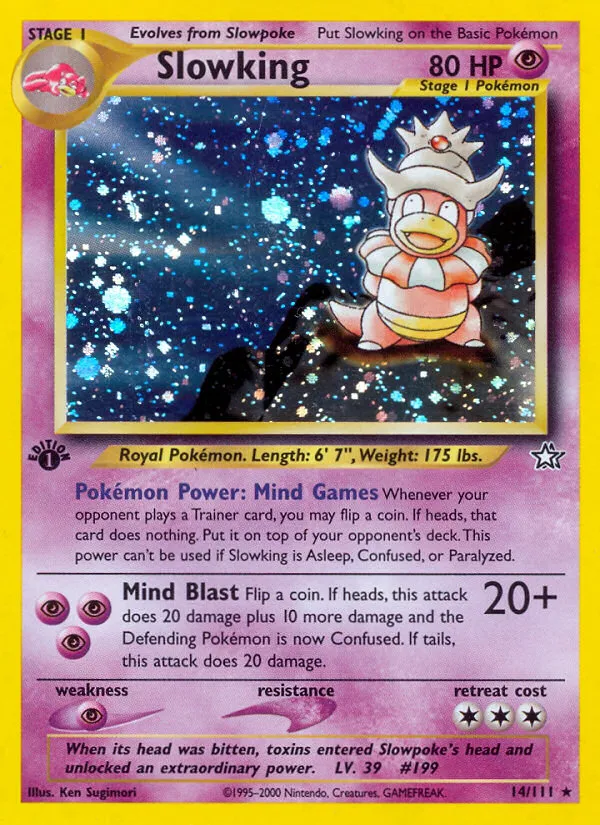 2000 Neo Genesis Slowking #014/111 Rare Holo card image