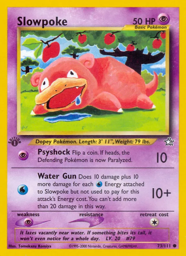 2000 Neo Genesis Slowpoke Common #073/111 Common card image